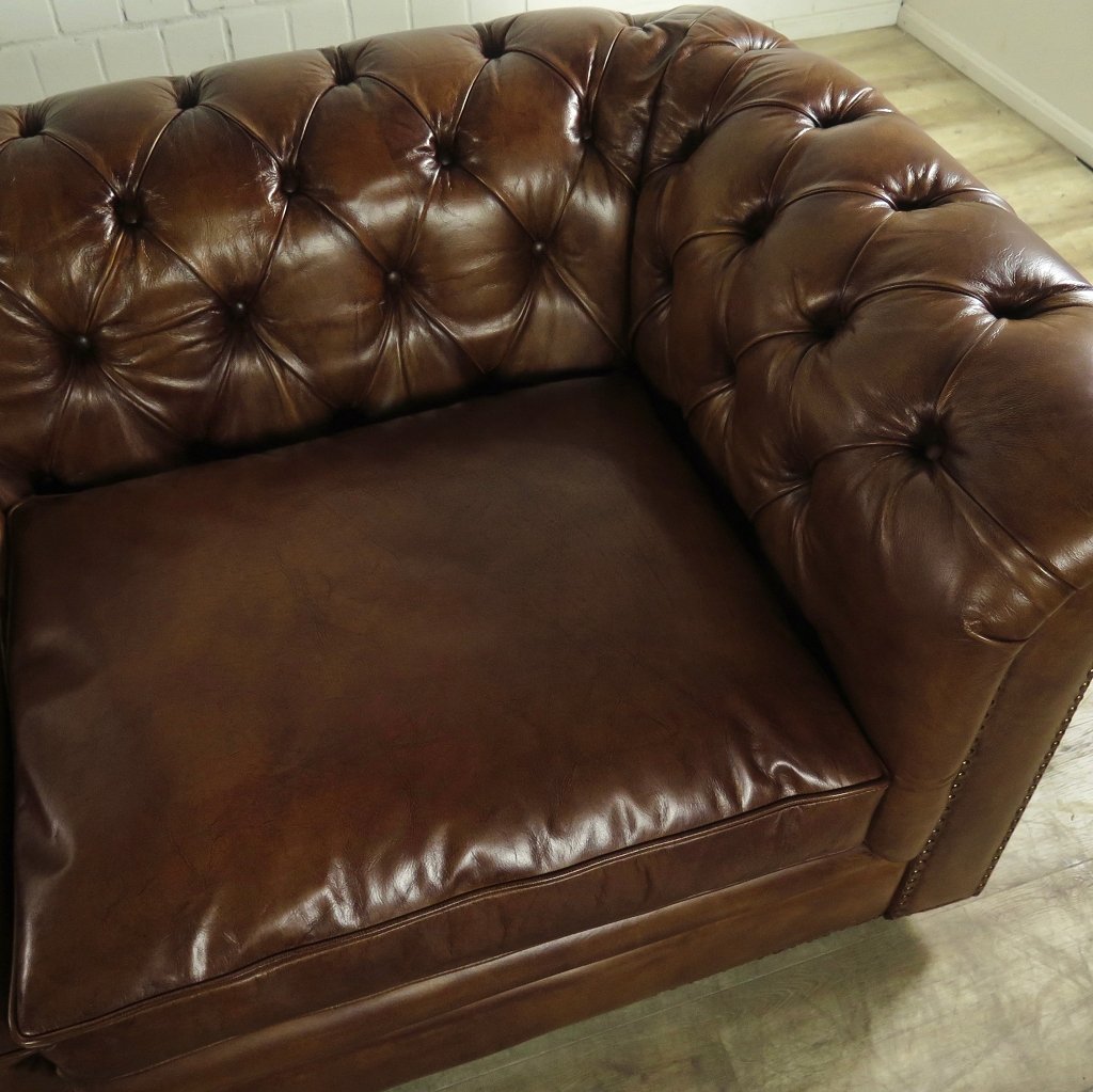 Chesterfield Sofa Couch Leder Braun 2.78 m