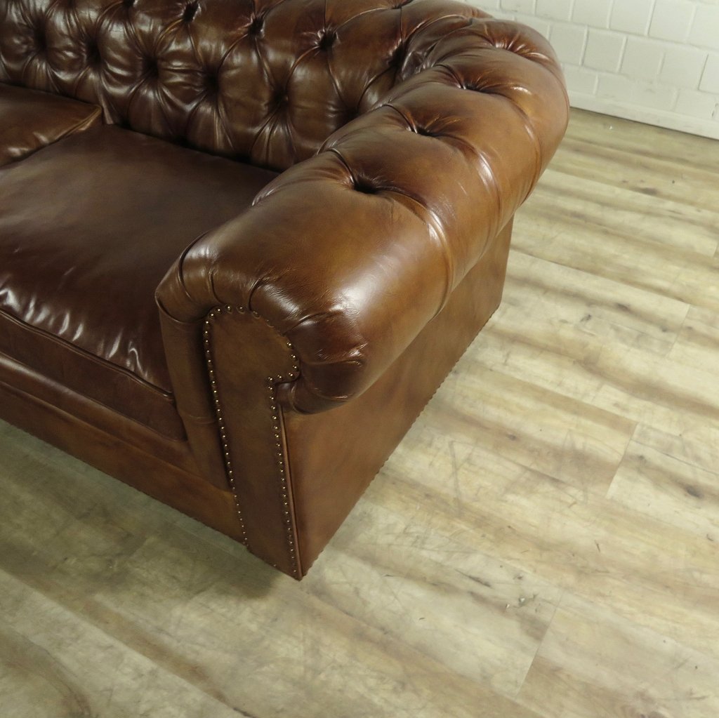 Chesterfield Sofa Couch Leder Braun 2.78 m