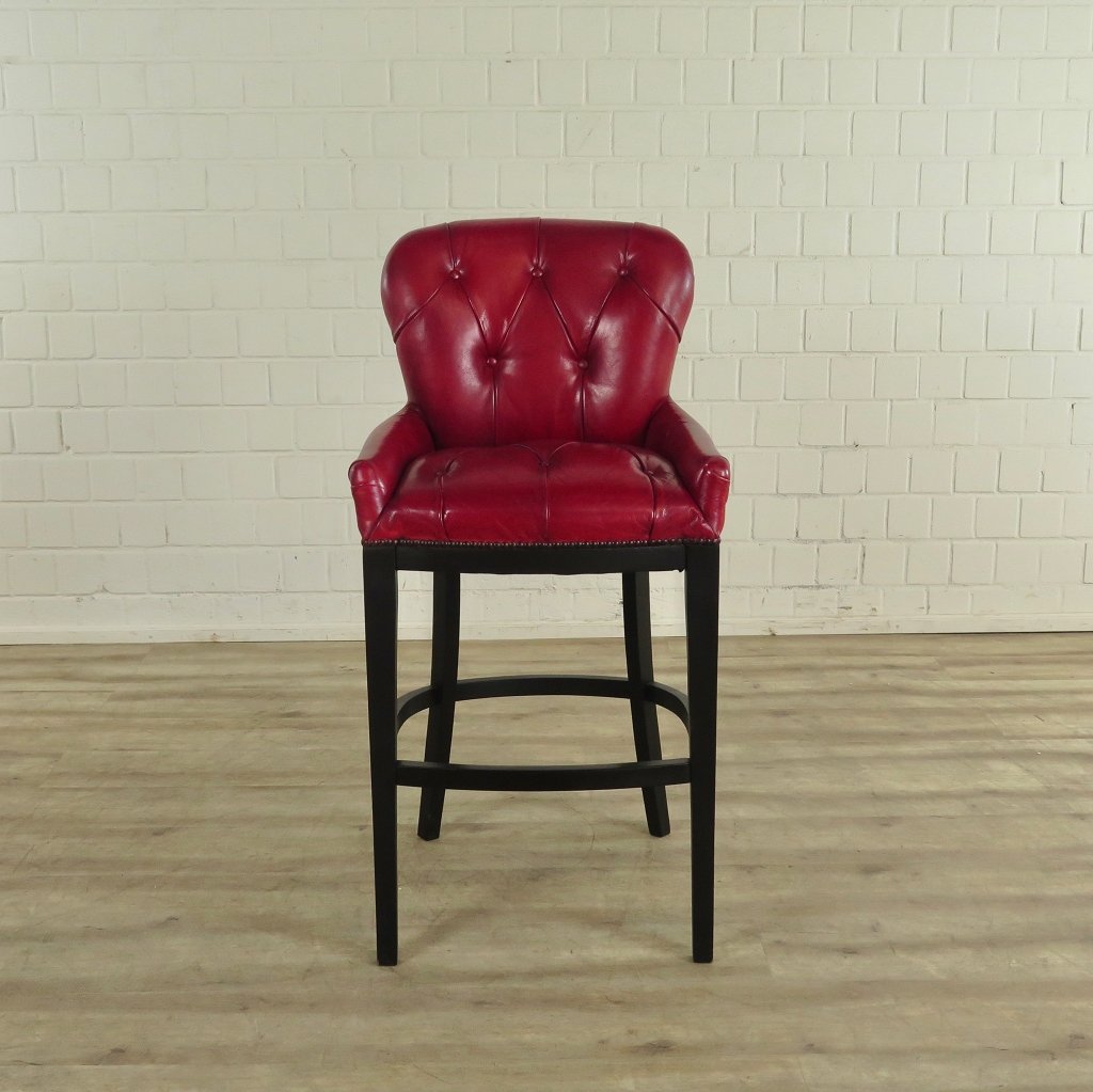 Chesterfield Barhocker Barsessel Leder Rot