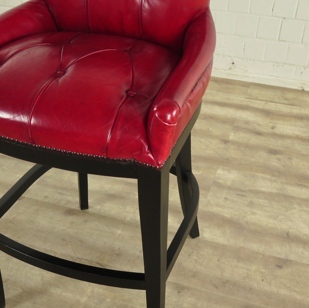 Chesterfield Barhocker Barsessel Leder Rot