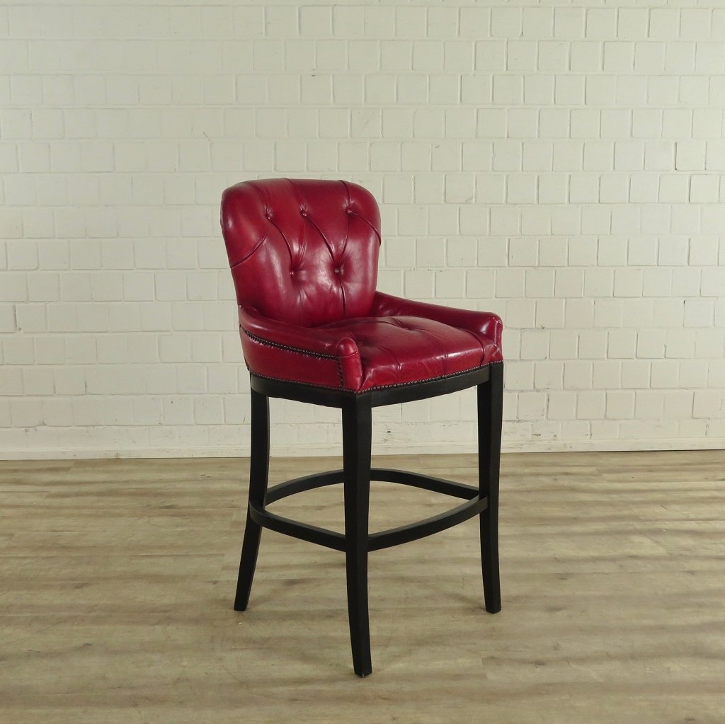 Chesterfield Barhocker Barsessel Leder Rot