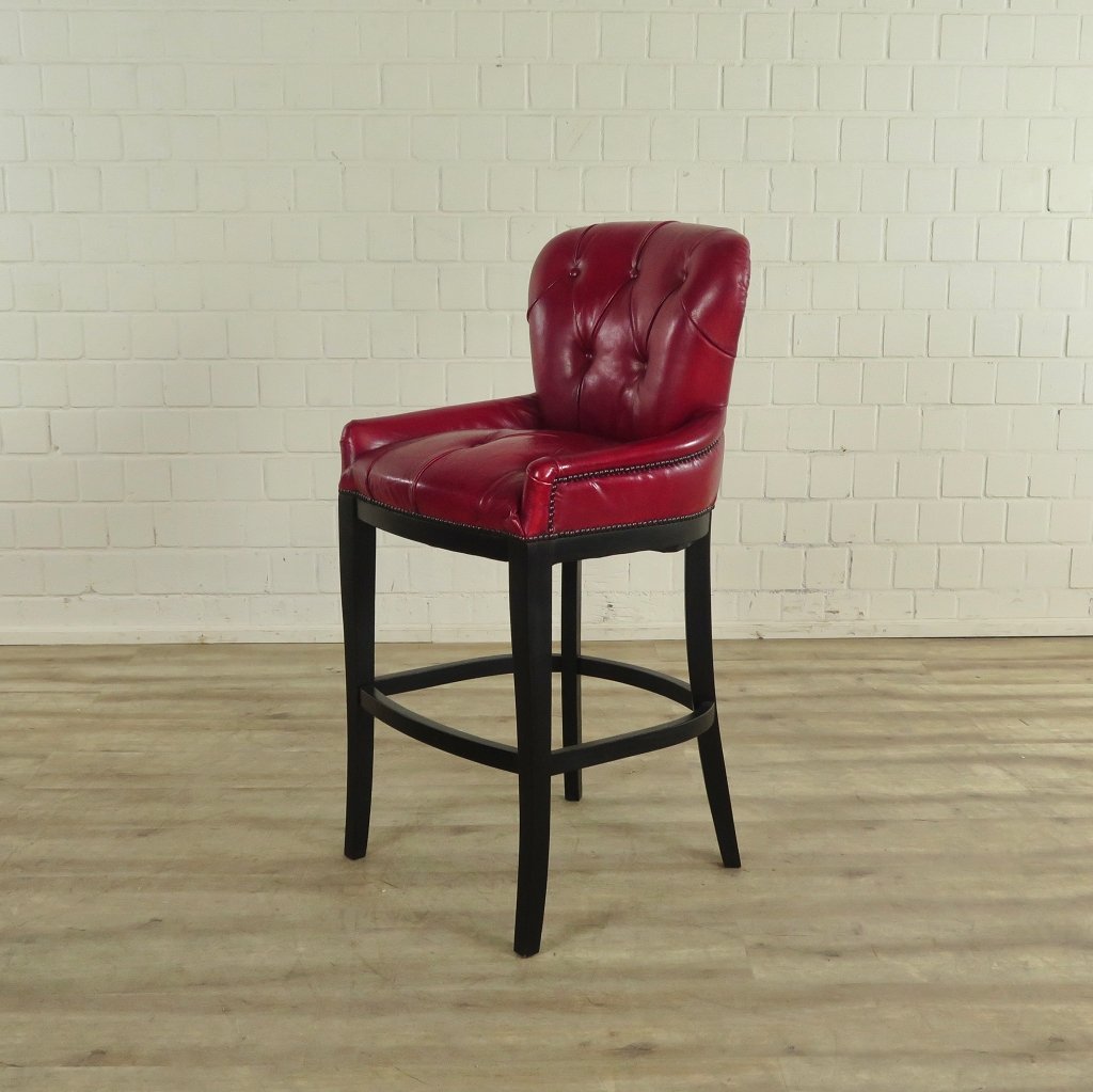 Chesterfield Barhocker Barsessel Leder Rot