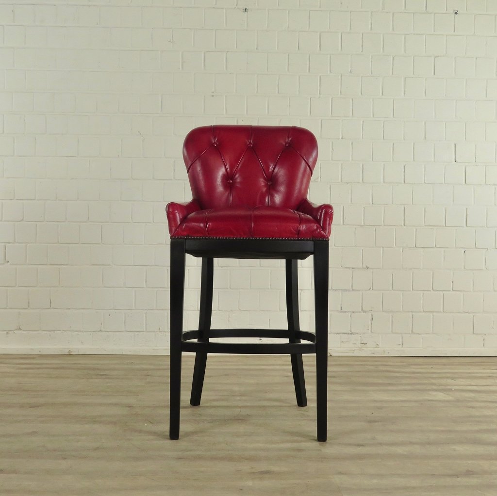 Chesterfield Barhocker Barsessel Leder Rot