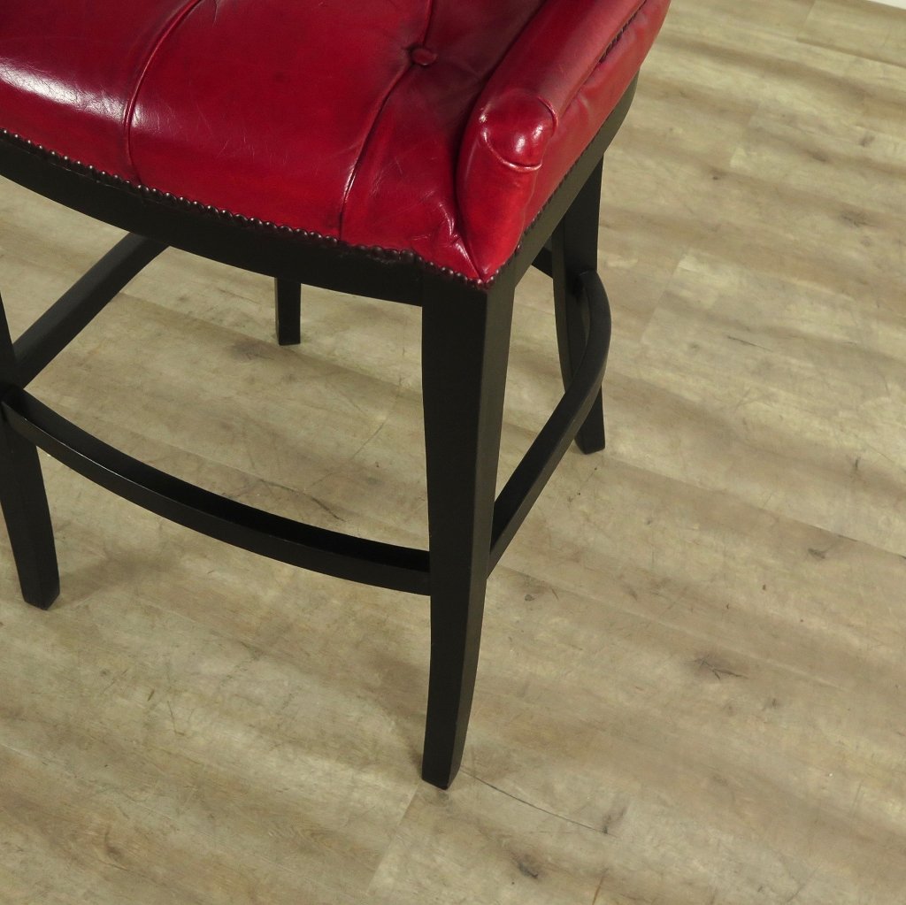 Chesterfield Barhocker Barsessel Leder Rot
