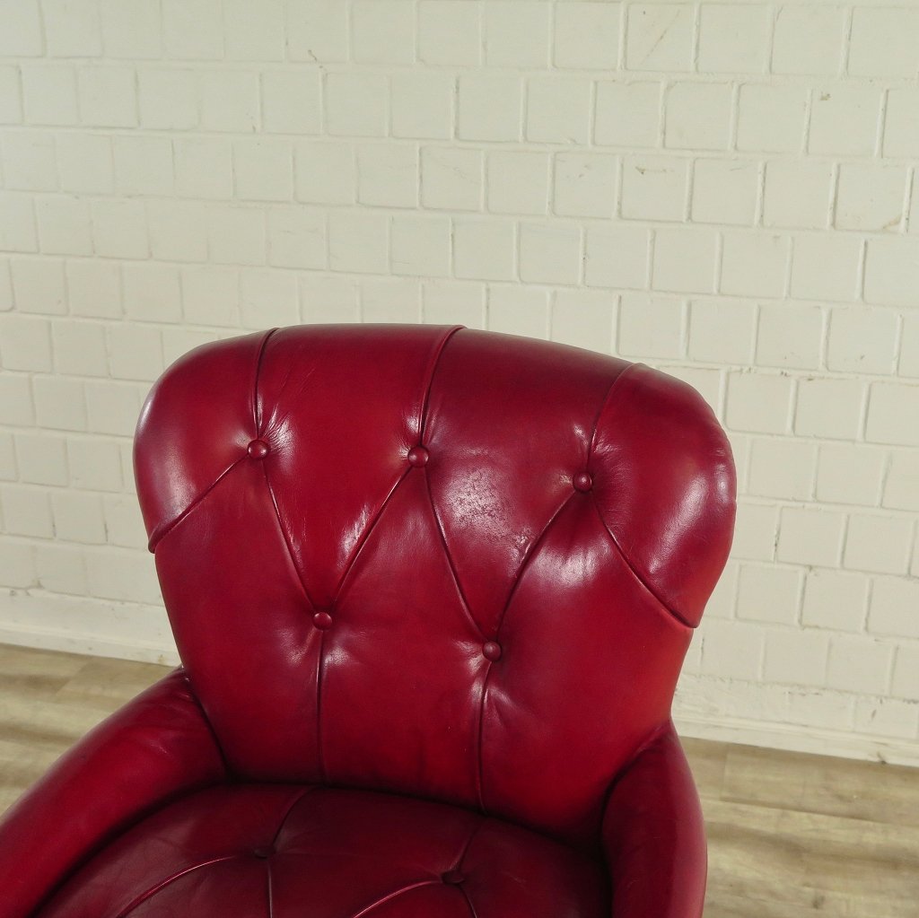 Chesterfield Barhocker Barsessel Leder Rot