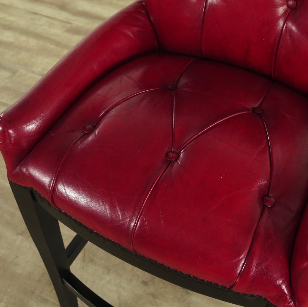Chesterfield Barhocker Barsessel Leder Rot