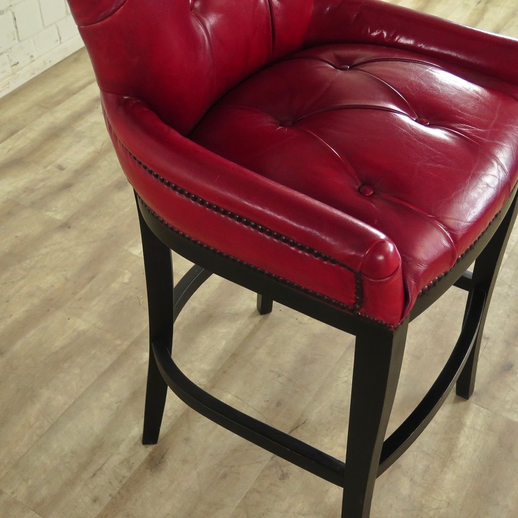 Chesterfield Barhocker Barsessel Leder Rot