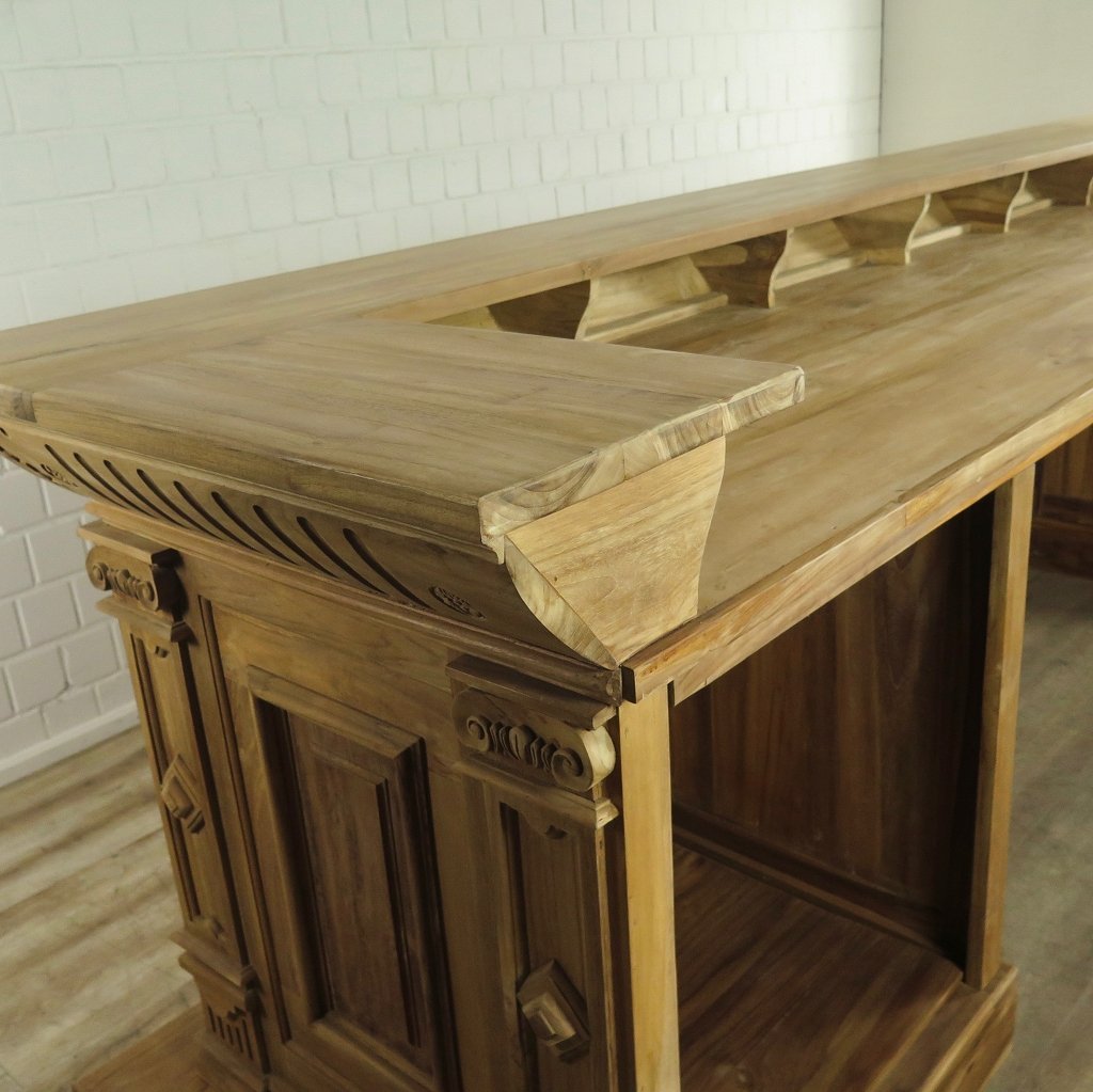 Empire Bar Luxus Theke Tresen Teakholz 3,60 m