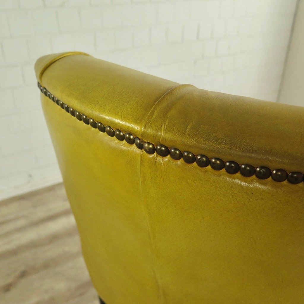 Chesterfield Barhocker Barsessel Leder Gelb