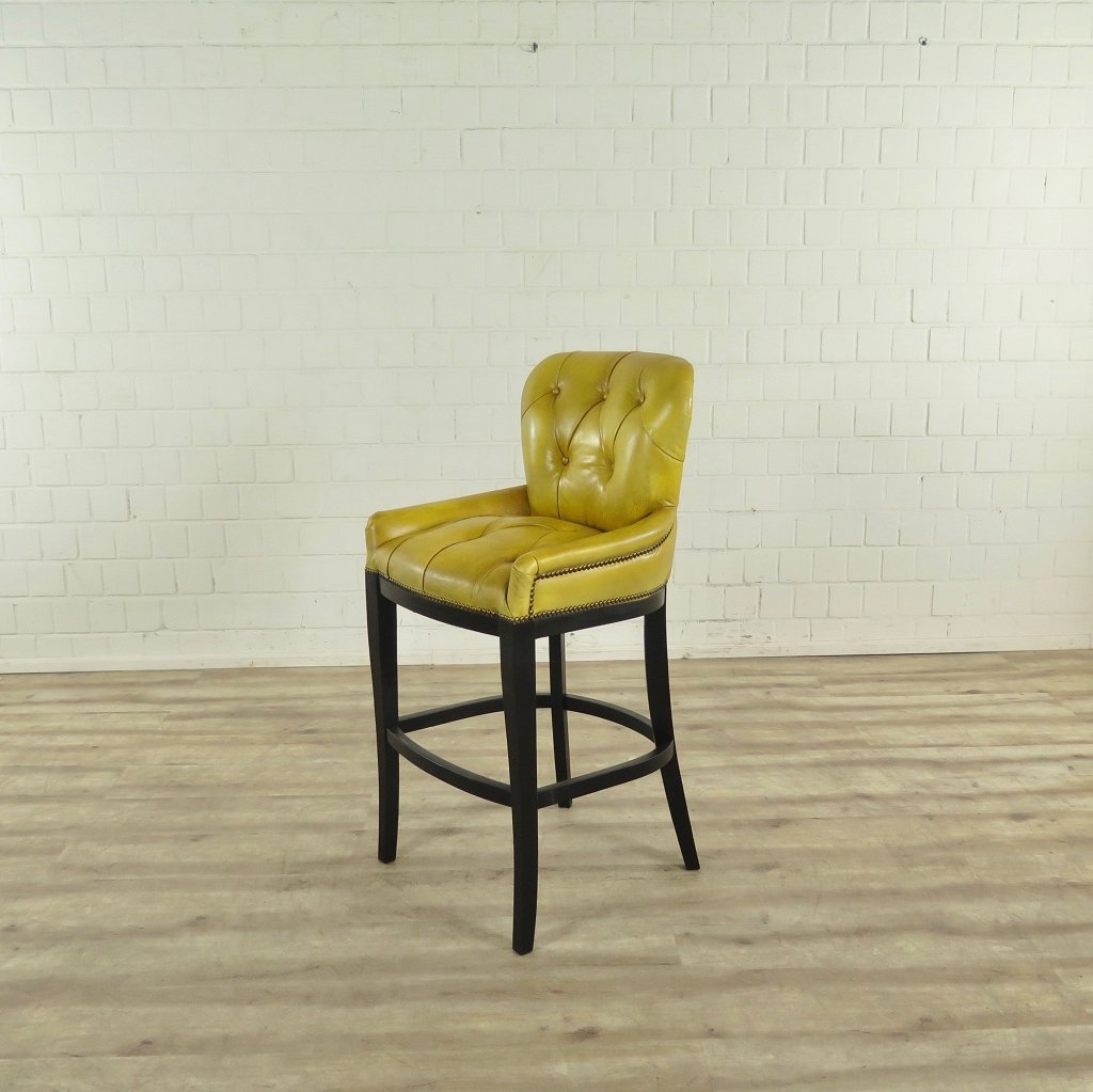 Chesterfield Barhocker Barsessel Leder Gelb