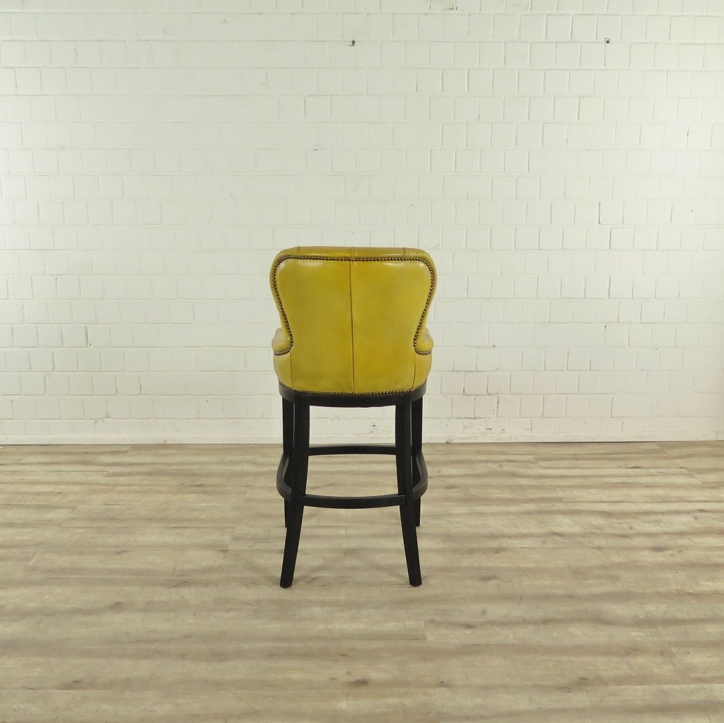 Chesterfield Barhocker Barsessel Leder Gelb
