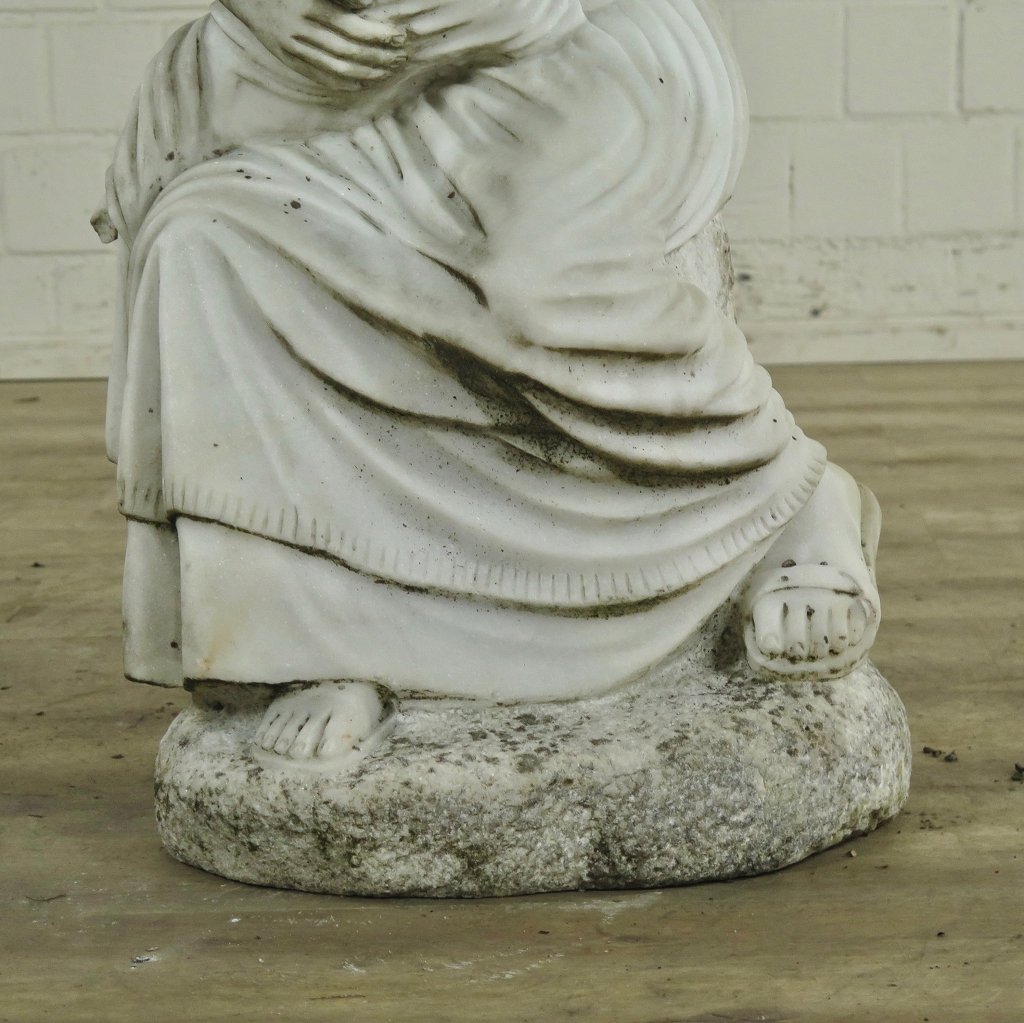 Skulptur Stillende Mutter Marmor 0,85 m