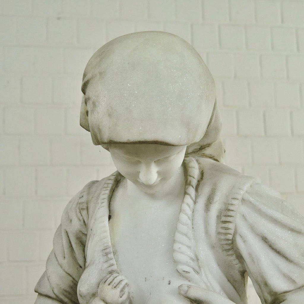 Skulptur Stillende Mutter Marmor 0,85 m
