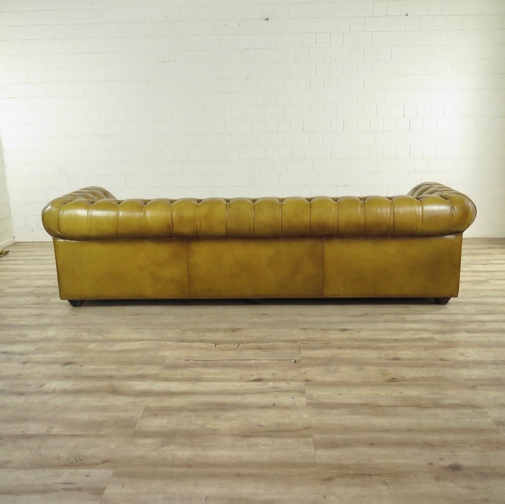 Chesterfield Sofa Couch Leder Olive 2,80 m
