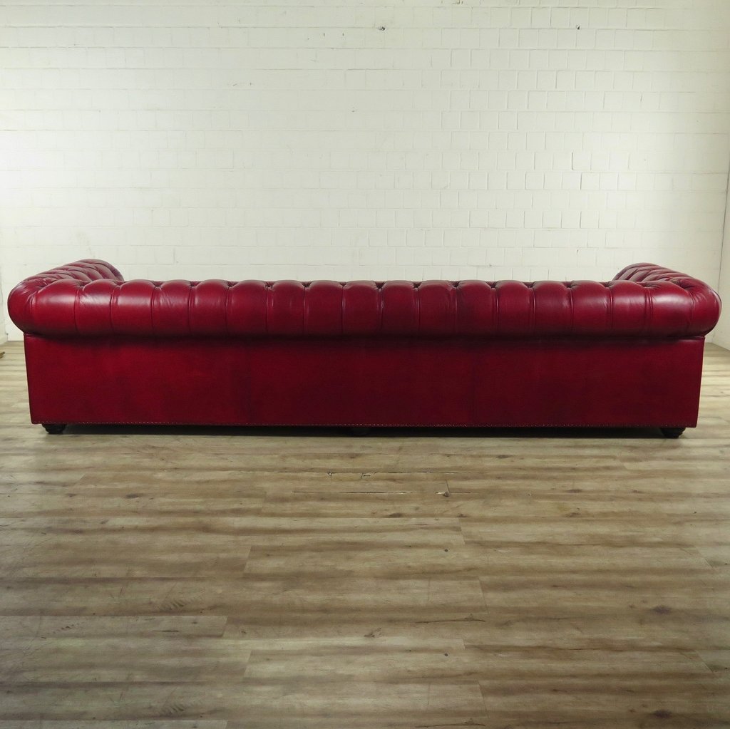 Chesterfield Sofa Couch Leder Rot 3,20 m