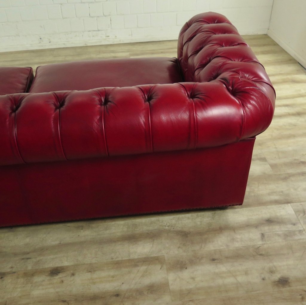 Chesterfield Sofa Couch Leder Rot 3,20 m