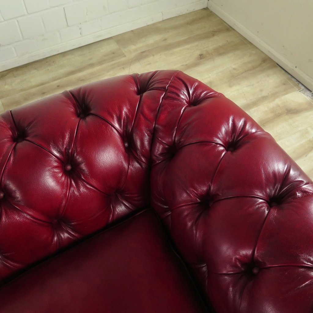 Chesterfield Sofa Couch Leder Rot 3,20 m