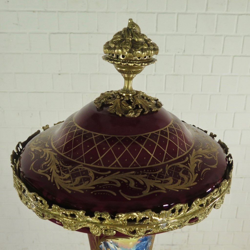 Vase Dunkelrot-Gold Ø 0,60 m