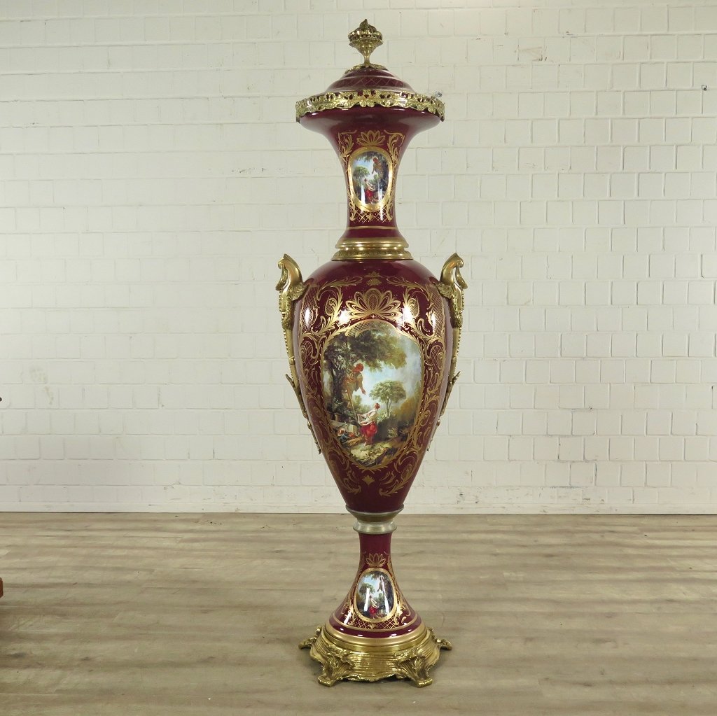 Vase Dunkelrot-Gold Ø 0,60 m