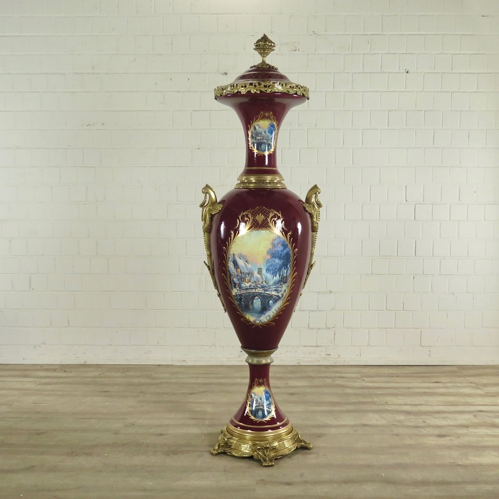Vase Dunkelrot-Gold Ø 0,60 m