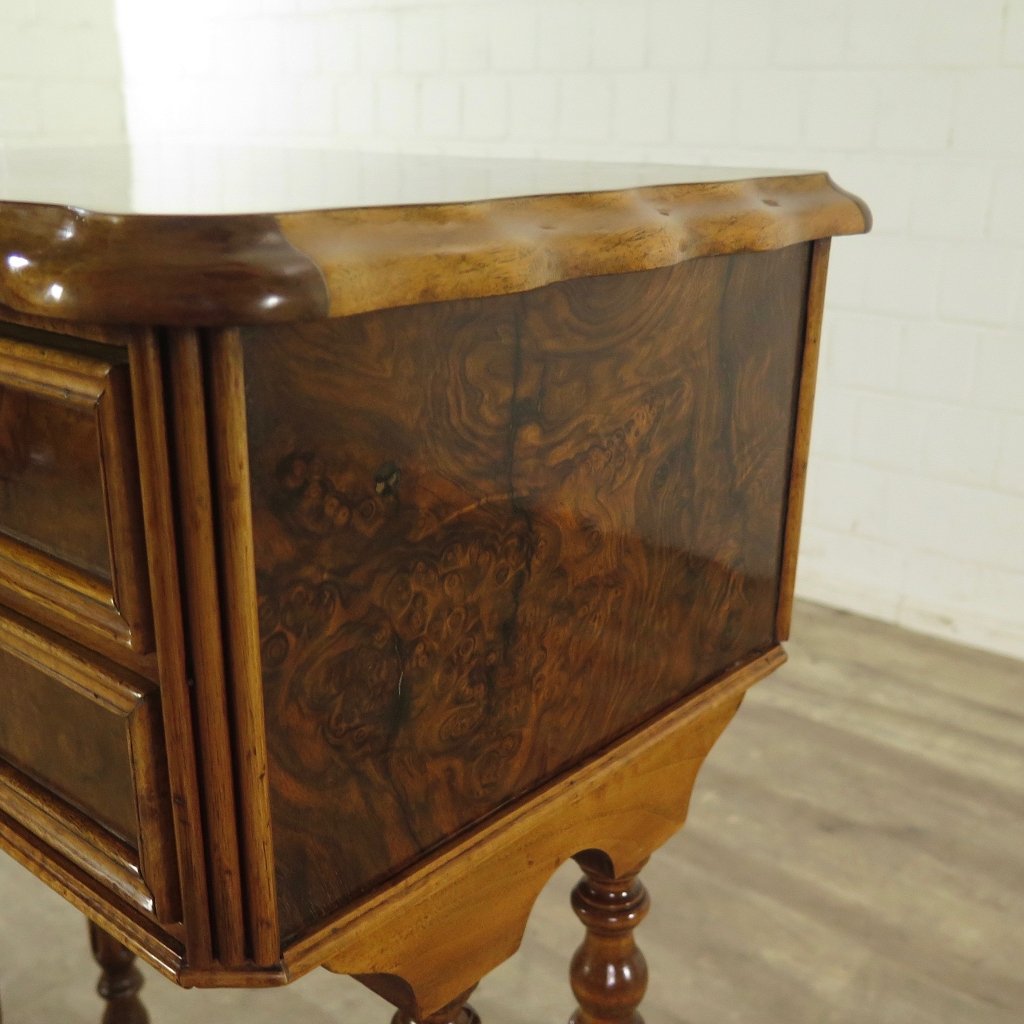 Nähtisch Biedermeier 1860 Nussbaum