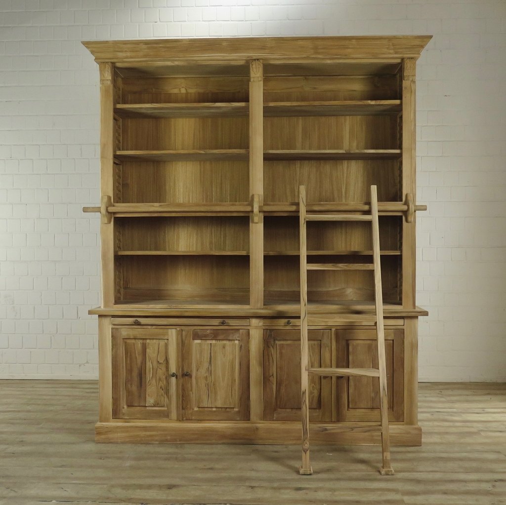 Bibliotheksschrank Schrank 2,05 m Teakholz