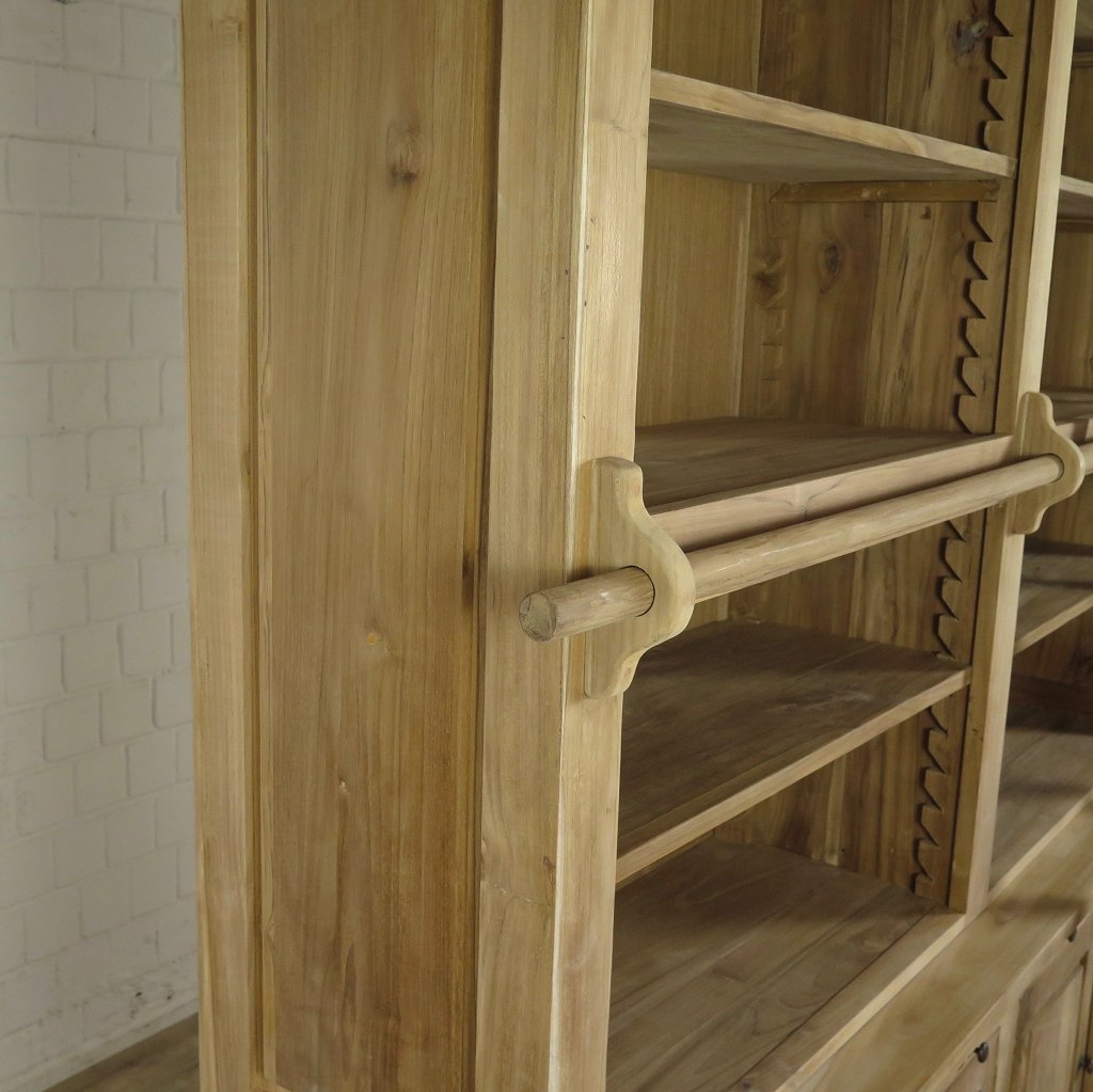 Bibliotheksschrank Schrank 2,05 m Teakholz