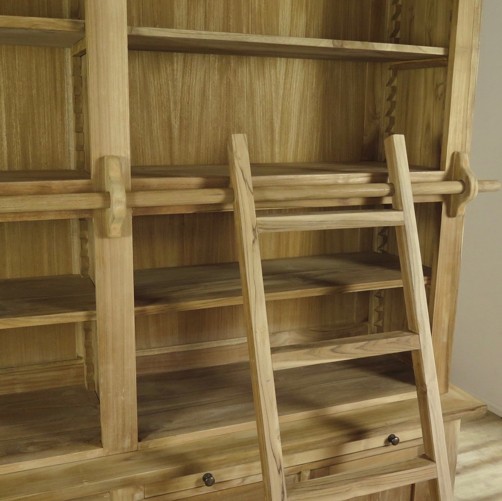 Bibliotheksschrank Schrank 2,05 m Teakholz