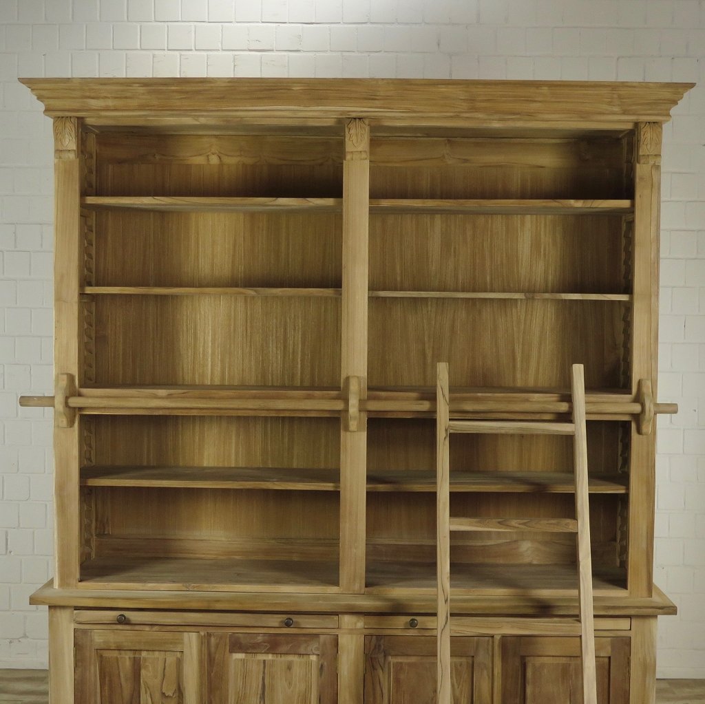 Bibliotheksschrank Schrank 2,05 m Teakholz
