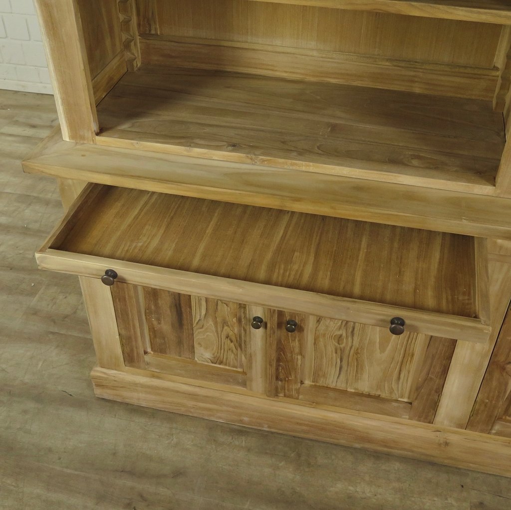 Bibliotheksschrank Schrank 2,05 m Teakholz