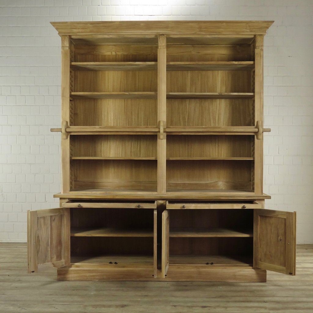 Bibliotheksschrank Schrank 2,05 m Teakholz