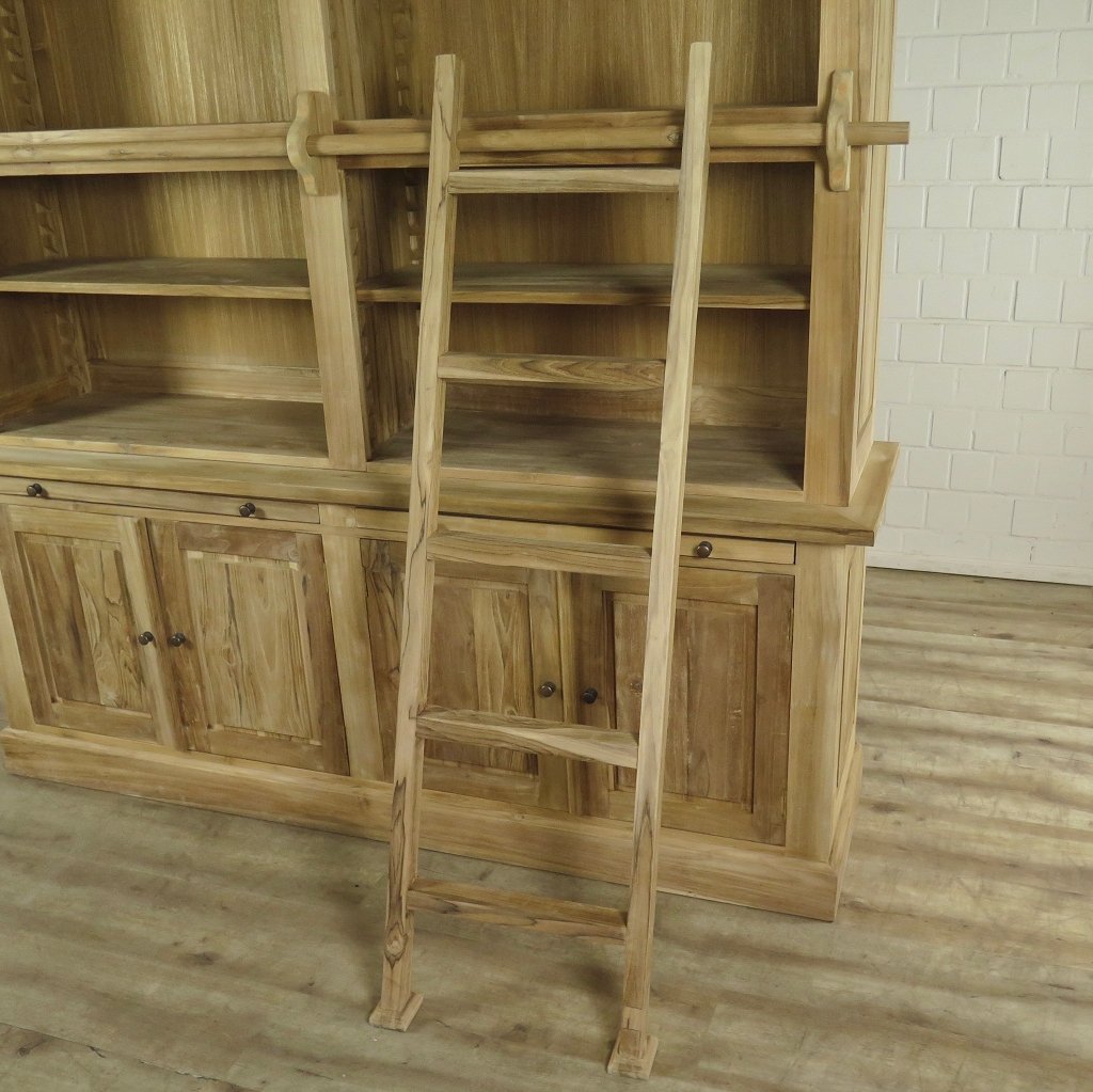 Bibliotheksschrank Schrank 2,05 m Teakholz