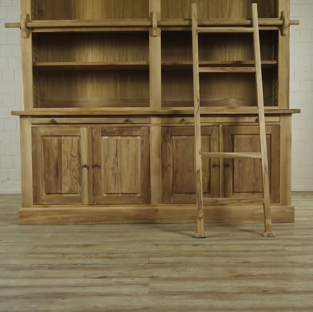 Bibliotheksschrank Schrank 2,05 m Teakholz