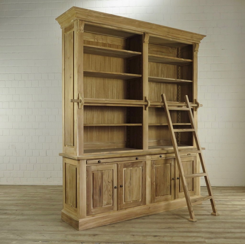 Bibliotheksschrank Schrank 2,05 m Teakholz