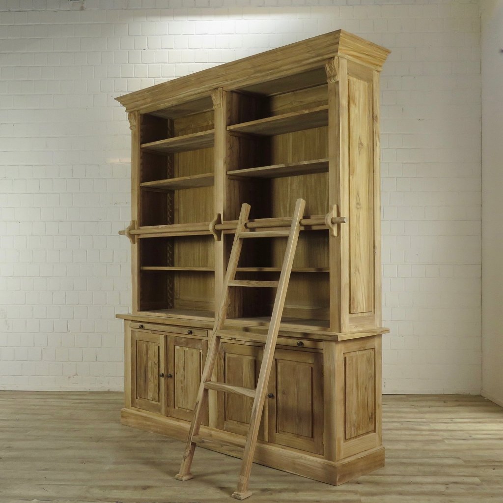 Bibliotheksschrank Schrank 2,05 m Teakholz