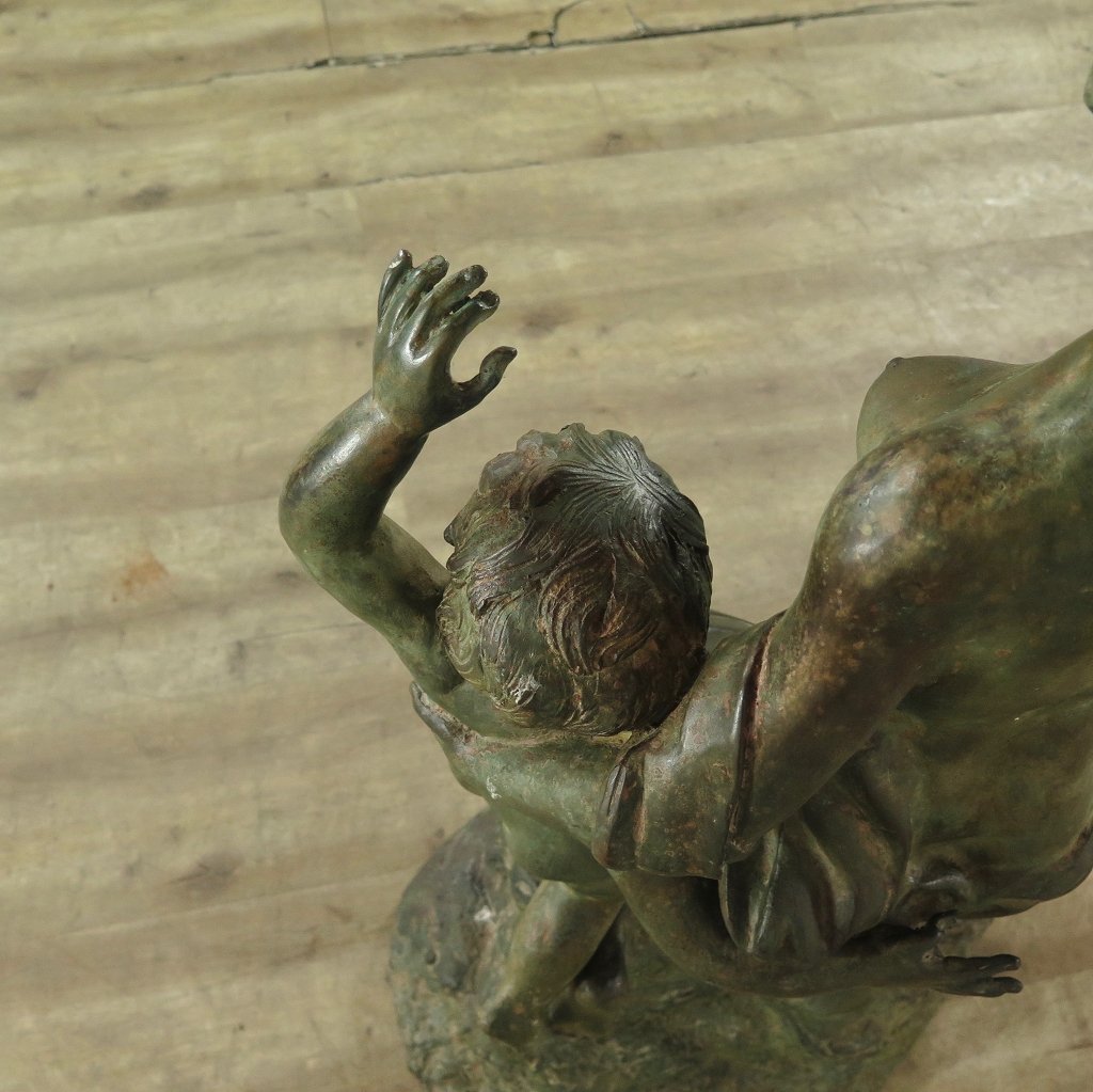 Skulptur Figur Frau mit Kind Bronze