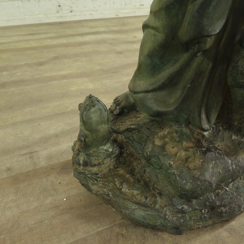 Skulptur Figur Frau mit Kind Bronze