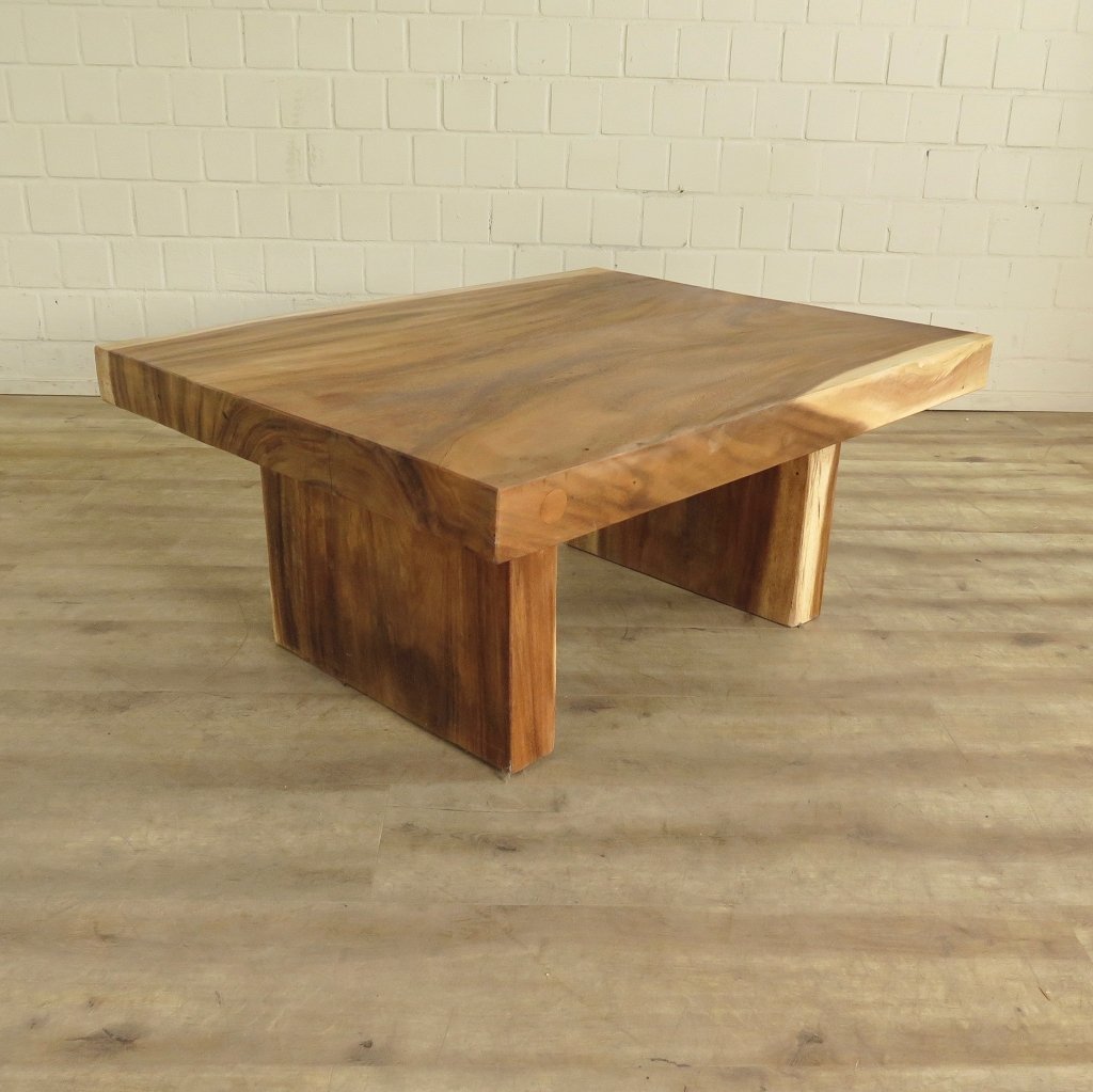 Couchtisch Teakholz Baumstamm 1,00 m x 0,81 m