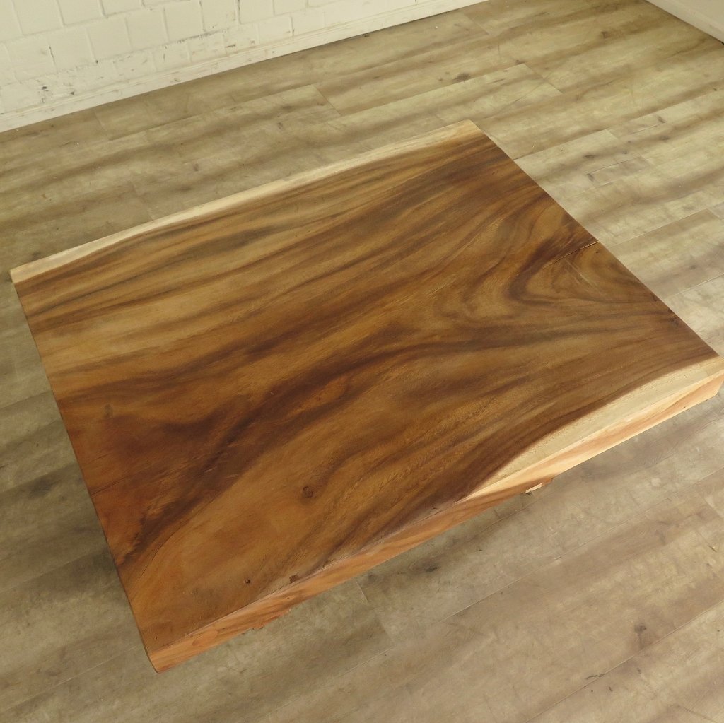 Couchtisch Teakholz Baumstamm 1,00 m x 0,81 m