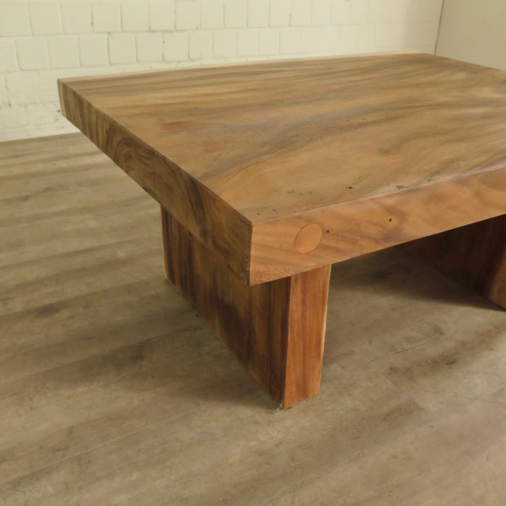 Couchtisch Teakholz Baumstamm 1,00 m x 0,81 m
