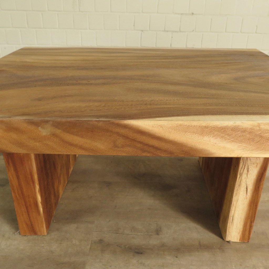 Couchtisch Teakholz Baumstamm 1,00 m x 0,81 m