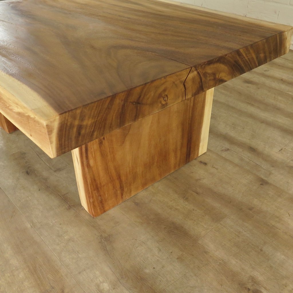 Couchtisch Teakholz Baumstamm 1,00 m x 0,81 m
