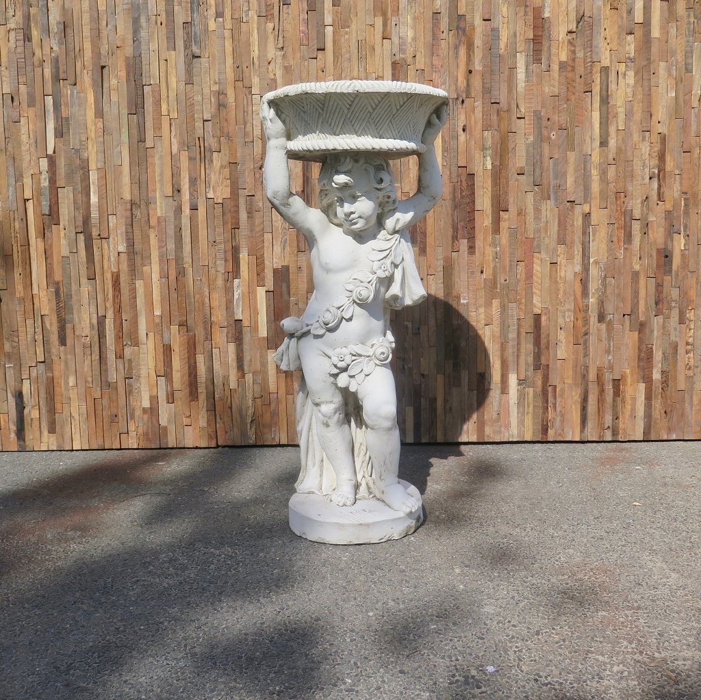Wasserspeier Beton Junge mit Schale 1,00 m