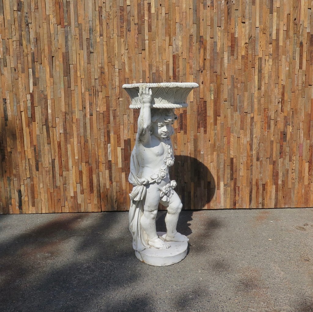 Wasserspeier Beton Junge mit Schale 1,00 m
