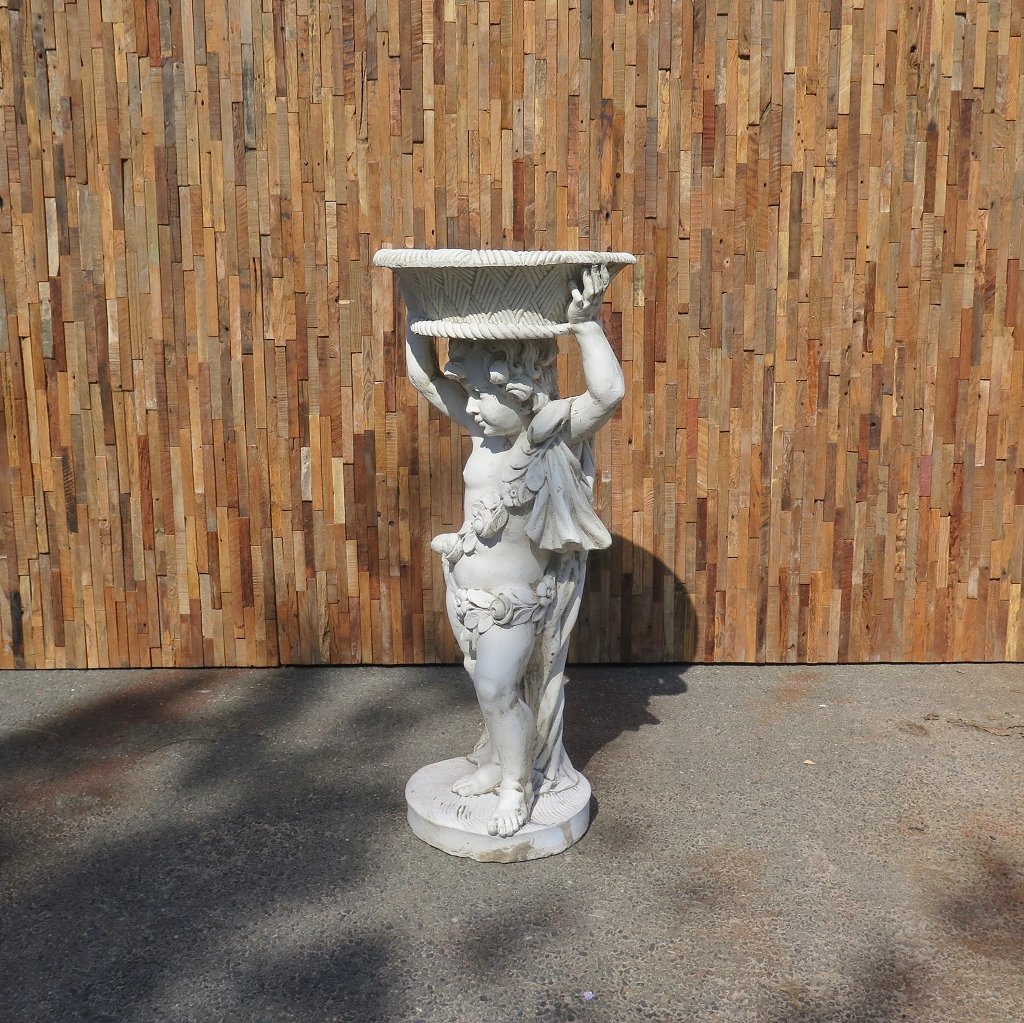 Wasserspeier Beton Junge mit Schale 1,00 m