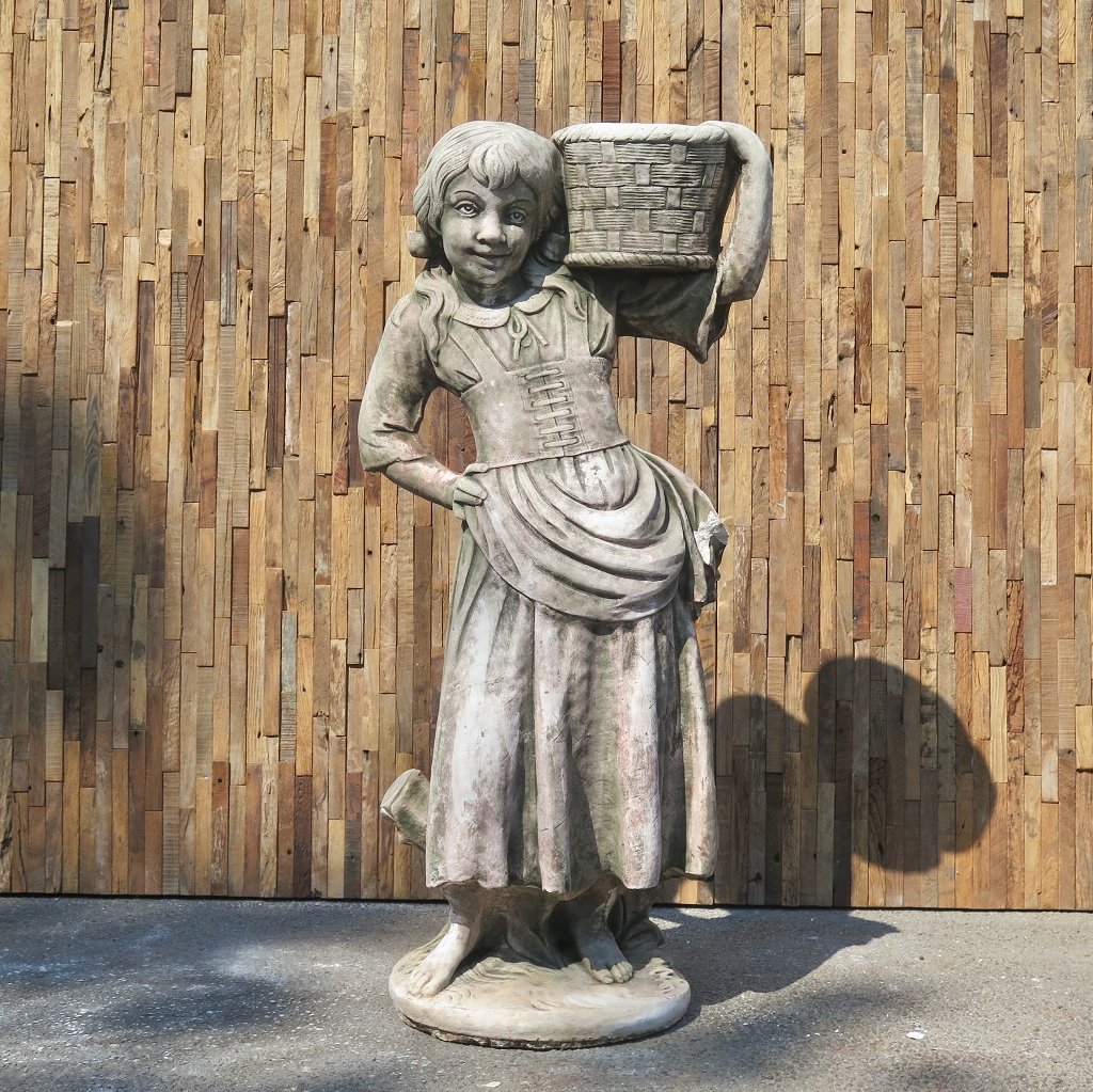 Wasserspeier Beton Kinder mit Korb 1,10 m