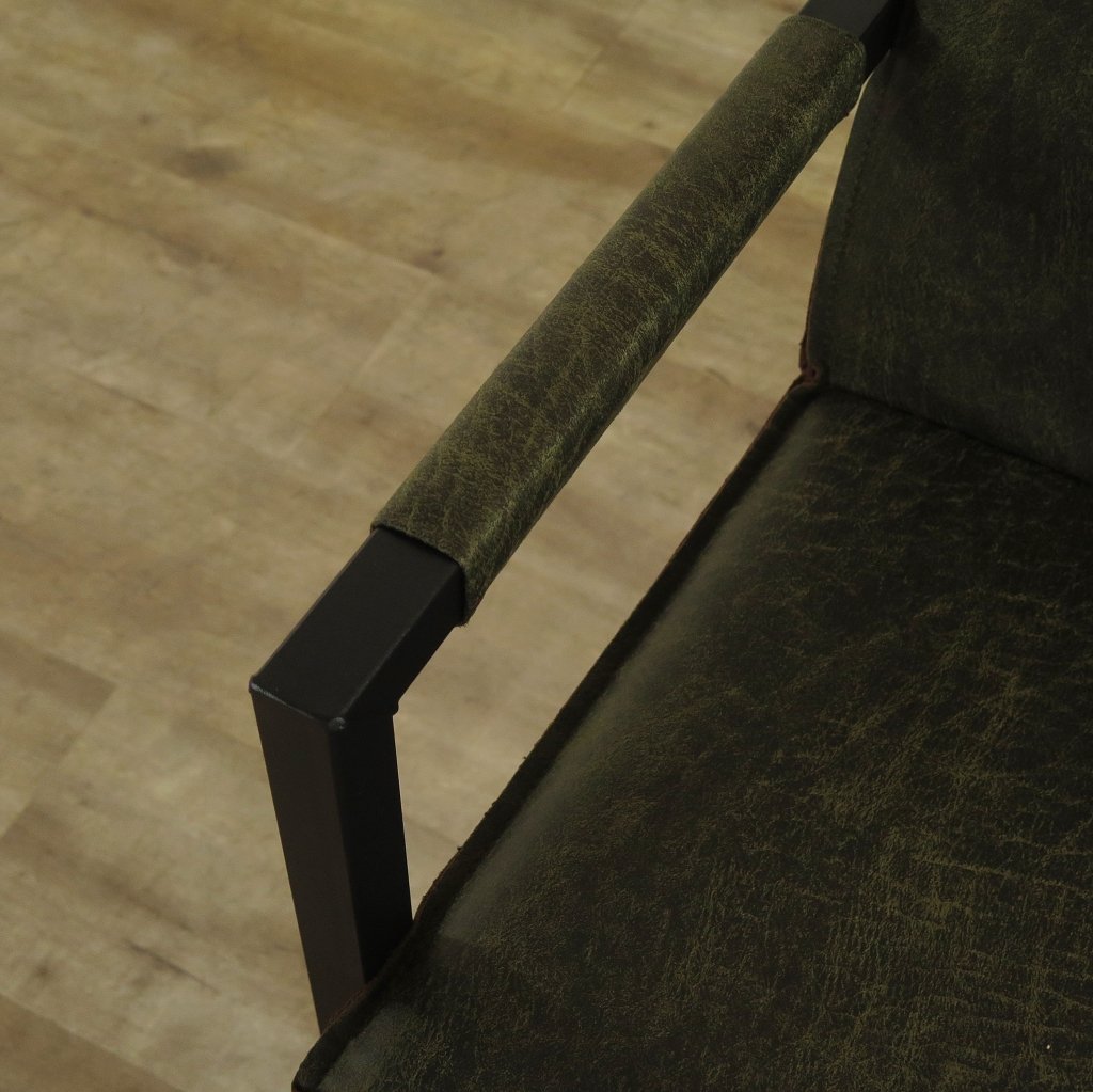 Stuhl Set Industrial Design Leder Grün