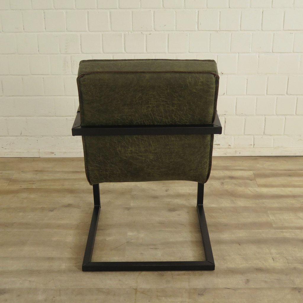 Stuhl Set Industrial Design Leder Grün