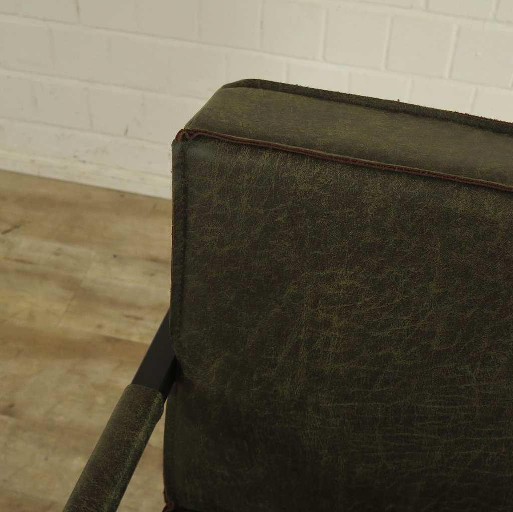 Stuhl Set Industrial Design Leder Grün