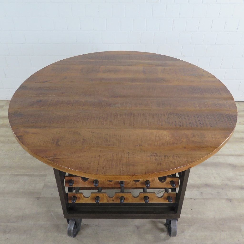 Weinschrank Flaschenregal Mangoholz Ø 1,12 m